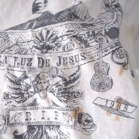 Vintage Graphic Tee 80s Elvis La Luz Hollywood Art Gallery Thrashed XL